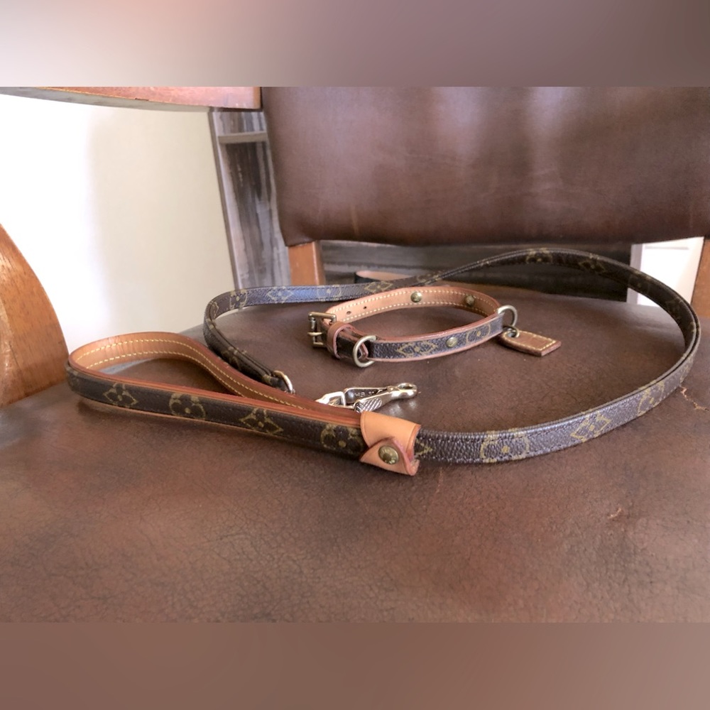 Louis Vuitton Dog Collar and Leash Set